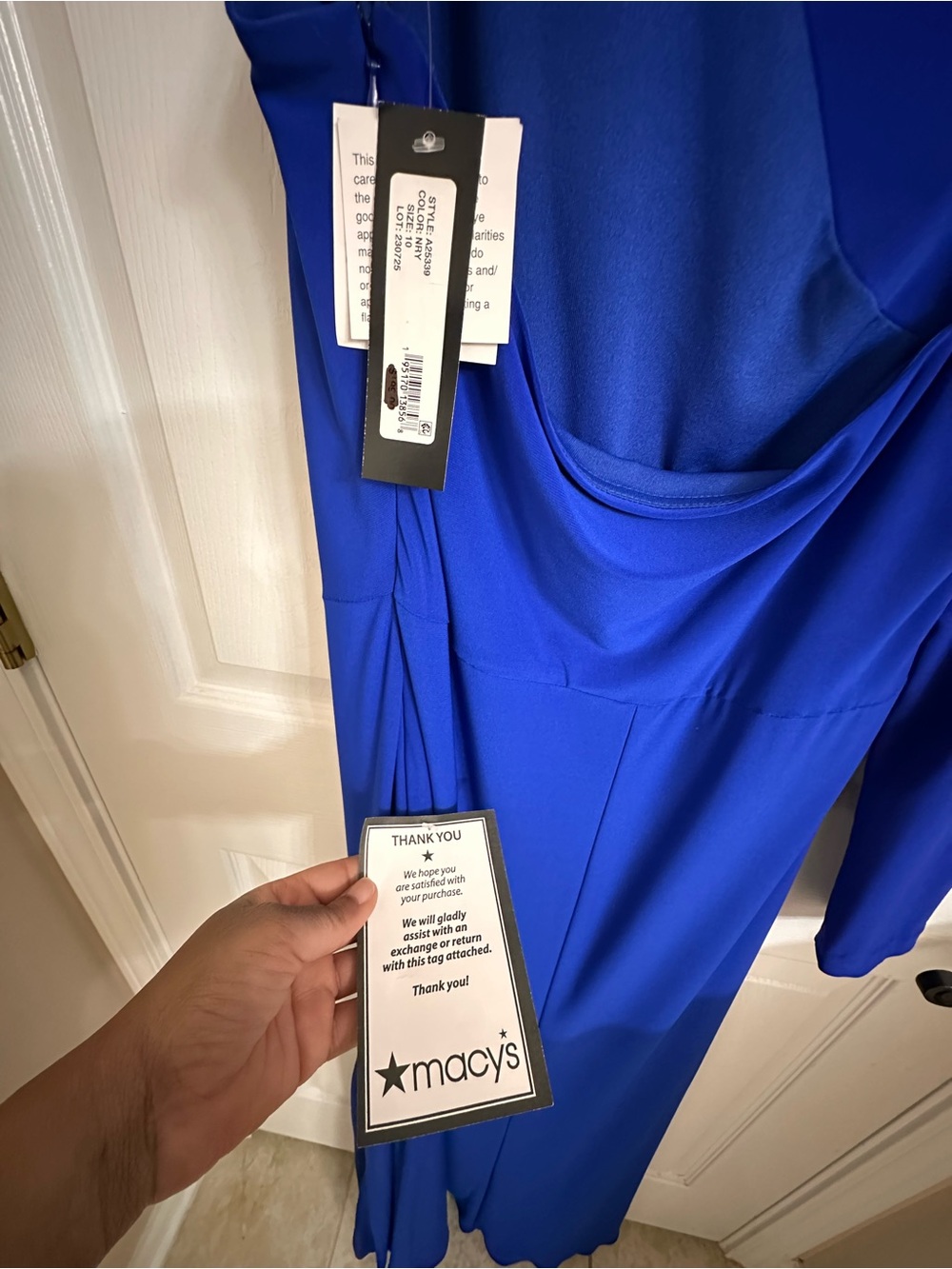 ✨ Betsy & Adam Elegant Blue Formal Dress – Size 10 (NWT) ✨ - Picture 4 of 6